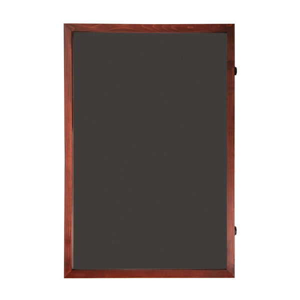 Mahogany |#| Wooden Jersey Display Case with Foam Board and Keyed Lock in Mahogany-24x36