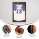 Mahogany |#| Wooden Jersey Display Case with Foam Board and Keyed Lock in Mahogany-24x36