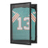 Banks Jersey Display Case with Solid Pine Wood Frame, Fabric Backing Board, and Anti-Theft Lock