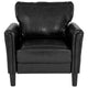 Black LeatherSoft |#| Upholstered Living Room Chair with Tailored Arms in Black LeatherSoft
