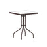 Clear Top/Bronze Frame |#| 23.5" Square Tempered Glass Metal Table with Smooth Ripple Design Top