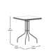 Clear/Silver |#| 23.5inch Square Tempered Glass Metal Table with Smooth Ripple Design Top