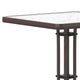 Clear/Bronze |#| 23.5inch Square Tempered Glass Metal Table with Smooth Ripple Design Top