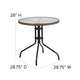 Clear/Dark Brown |#| 28inch RD Glass Metal Table w/ Dk Brown Rattan Edging & 4 Dk Brown Rattan Chairs