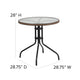 Clear/Dark Brown Rattan |#| 28inch Round Tempered Glass Metal Table with Dark Brown Rattan Edging