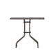 Clear/Bronze |#| 31.5inch Square Tempered Glass Metal Table with Smooth Ripple Design Top