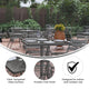 Clear/Silver |#| 31.5inch Square Tempered Glass Metal Table with Smooth Ripple Design Top