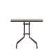 Clear/Bronze |#| 31.5inch Square Tempered Glass Metal Table with Smooth Ripple Design Top
