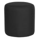 Black Fabric |#| Taut Upholstered Round Ottoman Pouf in Black Fabric - Home Furniture
