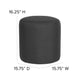 Black Fabric |#| Taut Upholstered Round Ottoman Pouf in Black Fabric - Home Furniture