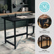 Black Wood Grain |#| Modern Trestle Desk with Open Side Shelving in Black Wood Grain