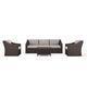 Tan Cushions/Brown Frame |#| 4pc Outdoor Rattan Patio Conversation Set with All-Weather Cushions - BRN/Tan