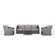 Gray Cushions/Gray Frame |#| 4pc Outdoor Rattan Patio Conversation Set with All-Weather Cushions - GRY/GRY