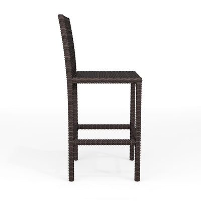 Bedford 5-Piece Indoor-Outdoor Bar Set with 4 Patio Bar Stools and Bar Height Table with Engineered Wood Top in Rattan Wicker - View 2