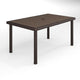 Brown |#| 60" Outdoor Rattan Wicker Patio Table with Engineered Wood Top - Brown