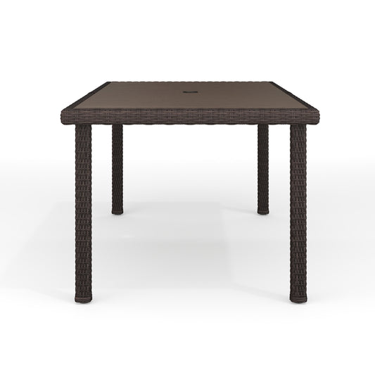 Bedford 60" Indoor-Outdoor Patio Table with Engineered Wood Top in Rattan Wicker