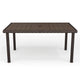 Brown |#| 60" Outdoor Rattan Wicker Patio Table with Engineered Wood Top - Brown
