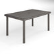 Gray |#| 60" Outdoor Rattan Wicker Patio Table with Engineered Wood Top - Gray