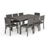 Bedford 9-Piece Indoor-Outdoor Dining Set with 8 Stackable Dining Chairs and 70" Patio Table with Engineered Wood Top in Rattan Wicker