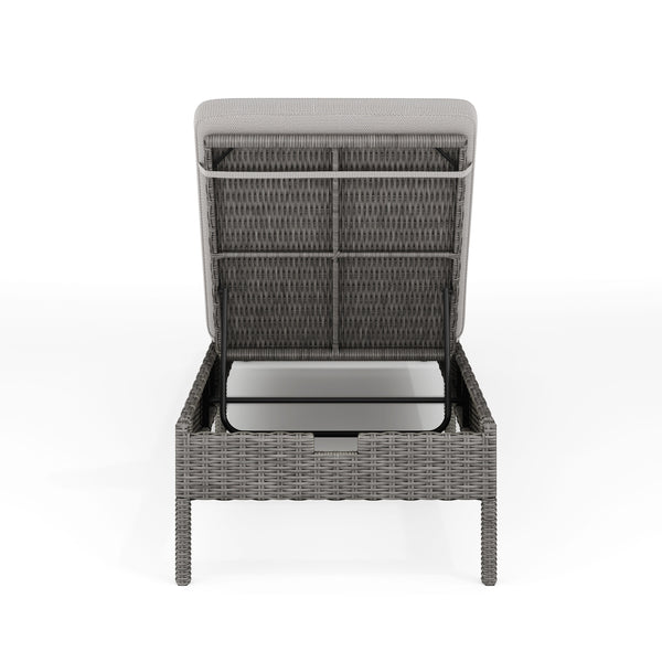 Gray |#| Outdoor Rattan Wicker Chaise Lounge Chair with All-Weather Cushions - GRY/GRY