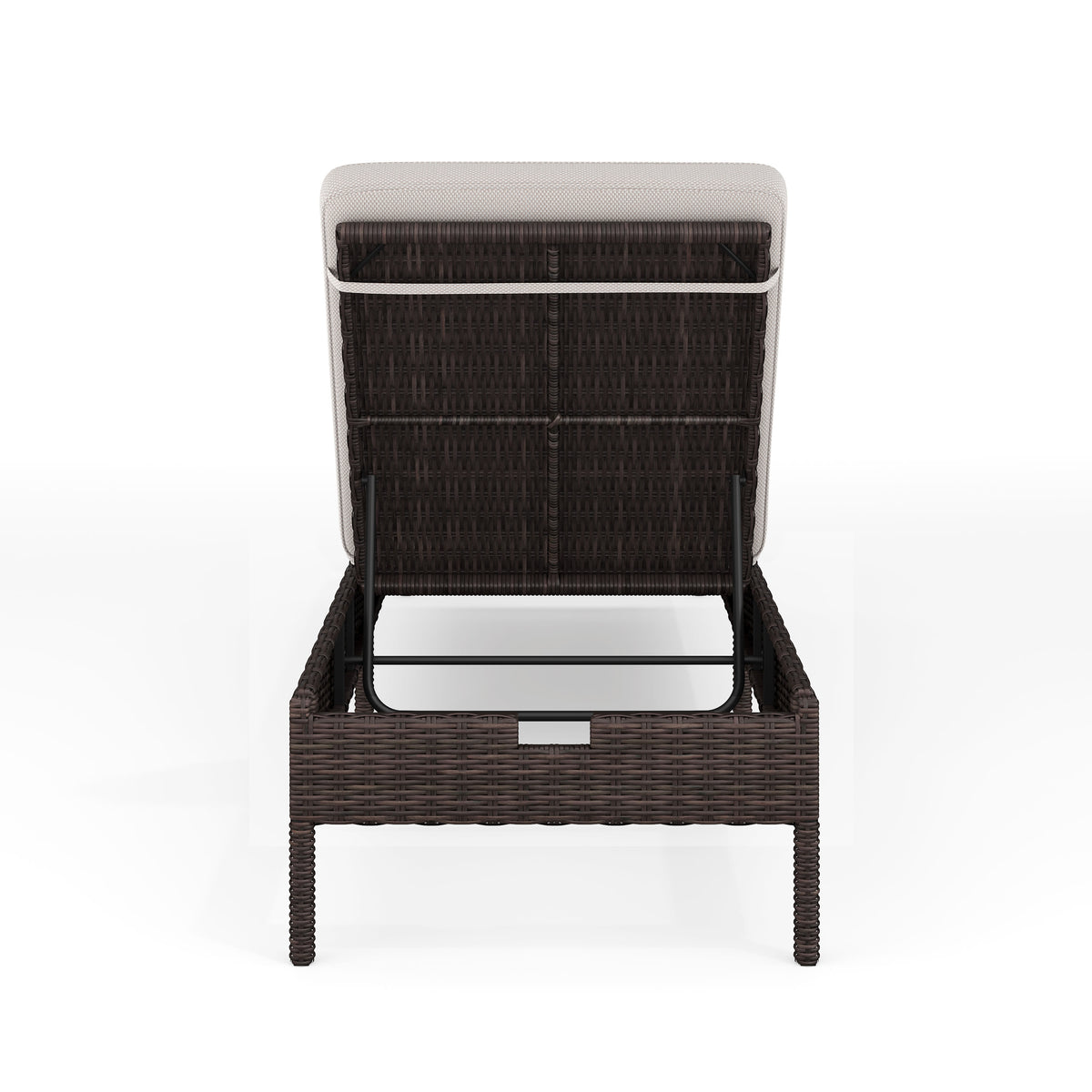 Brown |#| Outdoor Rattan Wicker Chaise Lounge Chair with All-Weather Cushions - BRN/Tan