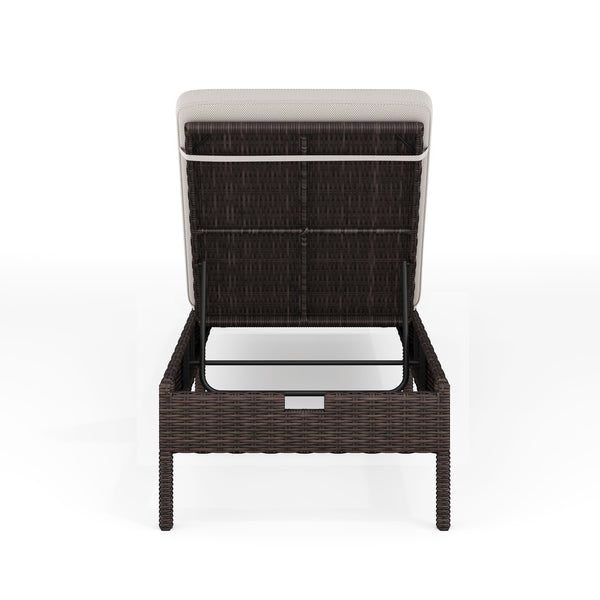 Brown |#| Outdoor Rattan Wicker Chaise Lounge Chair with All-Weather Cushions - BRN/Tan