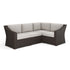 Tan Cushions/Brown Frame |#| Outdoor Modular Rattan Wicker 4-Seat Sectional Sofa with Cushions - Brown/Tan