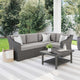 Gray Cushions/Gray Frame |#| Outdoor Modular Rattan Wicker 4-Seat Sectional Sofa with Cushions - Gray/Gray