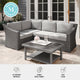 Gray Cushions/Gray Frame |#| Outdoor Modular Rattan Wicker 4-Seat Sectional Sofa with Cushions - Gray/Gray