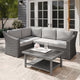 Gray Cushions/Gray Frame |#| Outdoor Modular Rattan Wicker 4-Seat Sectional Sofa with Cushions - Gray/Gray