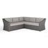 Bedford Indoor-Outdoor Modular Patio 5-Seat Sectional Sofa in Rattan Wicker with All-Weather Cushions