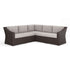 Bedford Indoor-Outdoor Modular Patio 5-Seat Sectional Sofa in Rattan Wicker with All-Weather Cushions