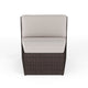 Tan Cushions/Brown Frame |#| Outdoor Modular Rattan Wicker Patio Curved Sectional Sofa Seat - Brown/Tan