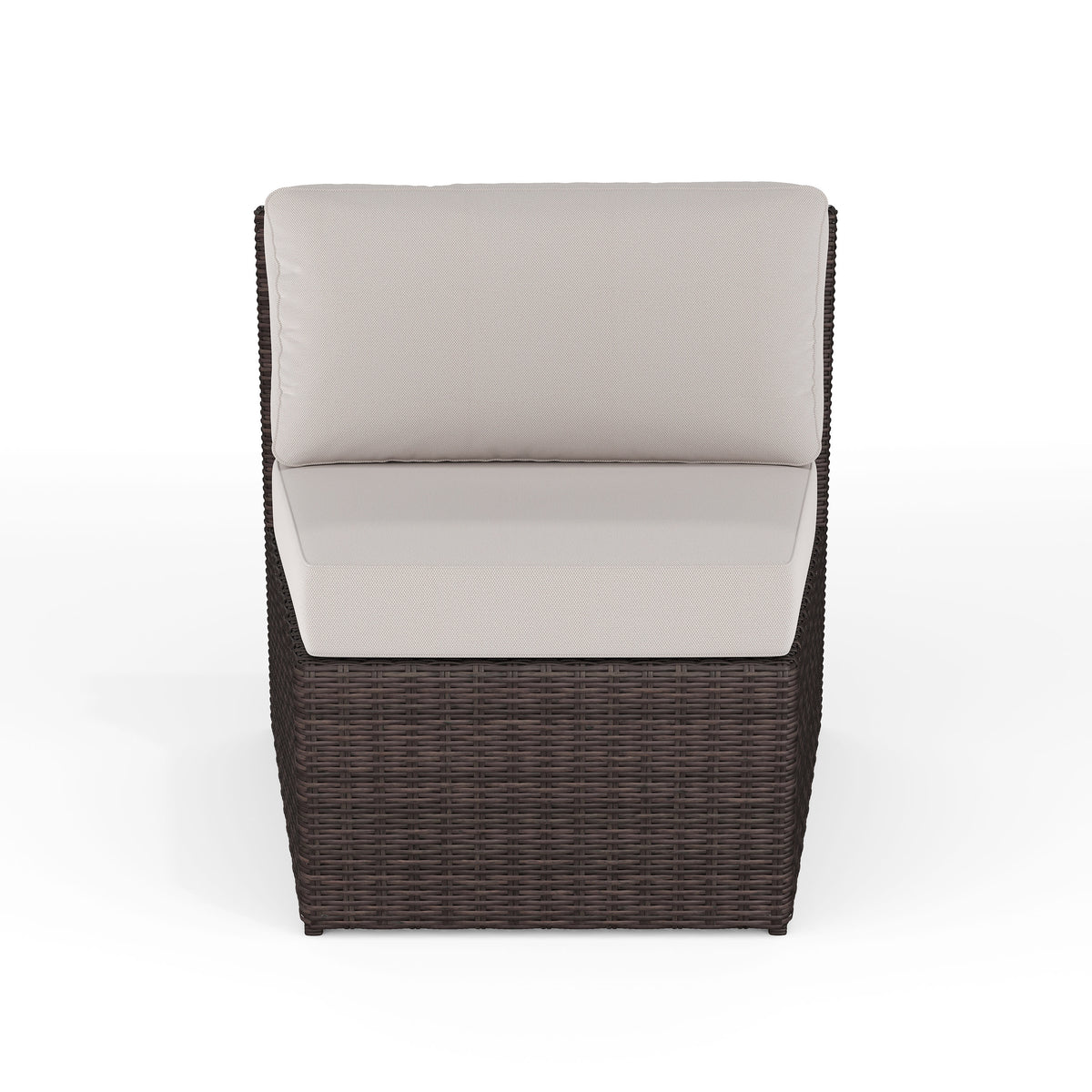 Tan Cushions/Brown Frame |#| Outdoor Modular Rattan Wicker Patio Curved Sectional Sofa Seat - Brown/Tan