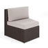 Bedford Indoor-Outdoor Modular Patio Curved Sectional Sofa Seat in Rattan Wicker with All-Weather Cushions