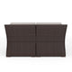 Tan Cushions/Brown Frame |#| Outdoor Modular Rattan Wicker Loveseat with All-Weather Cushions - Brown/Tan