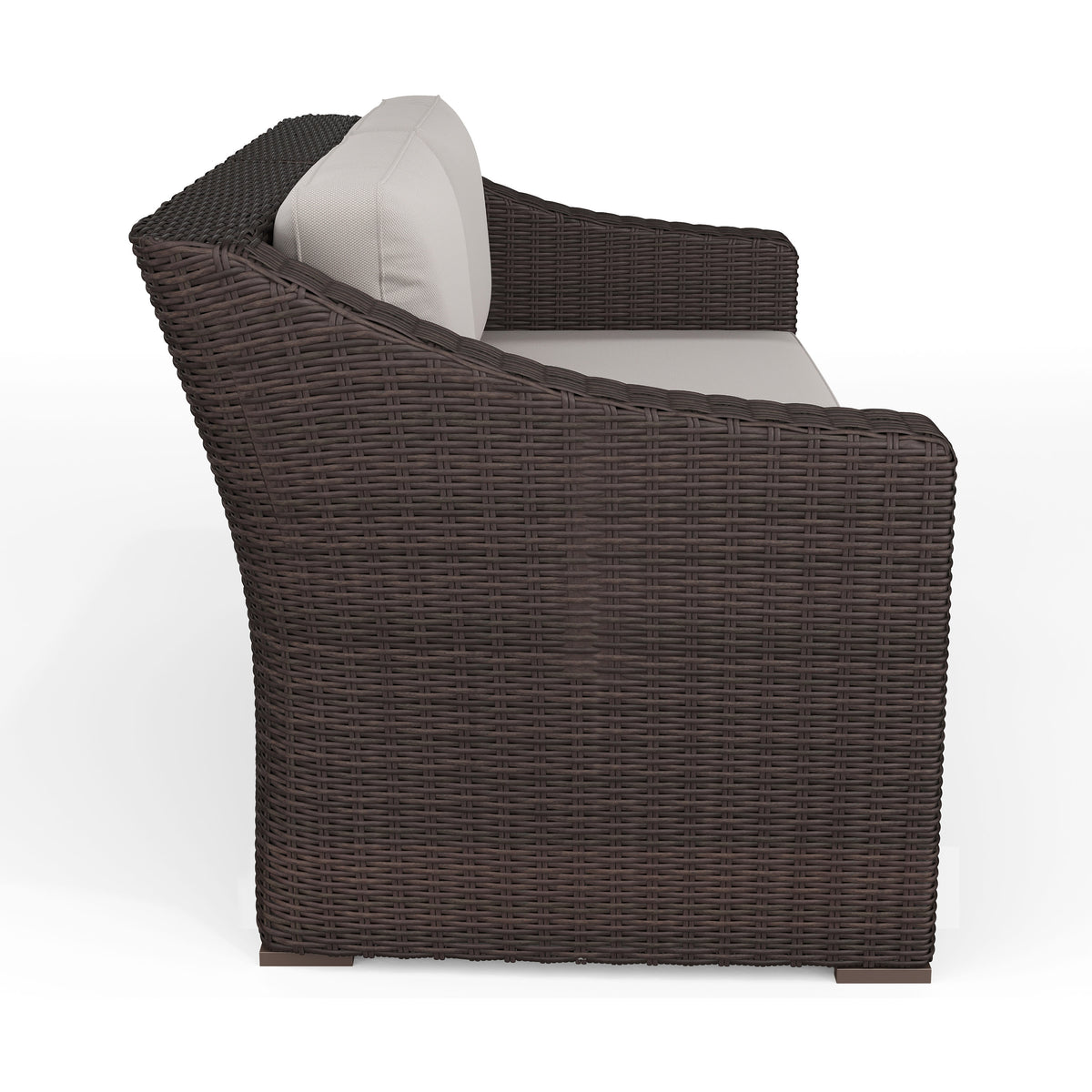 Tan Cushions/Brown Frame |#| Outdoor Modular Rattan Wicker Loveseat with All-Weather Cushions - Brown/Tan