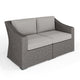 Gray Cushions/Gray Frame |#| Outdoor Modular Rattan Wicker Loveseat with All-Weather Cushions - Gray/Gray
