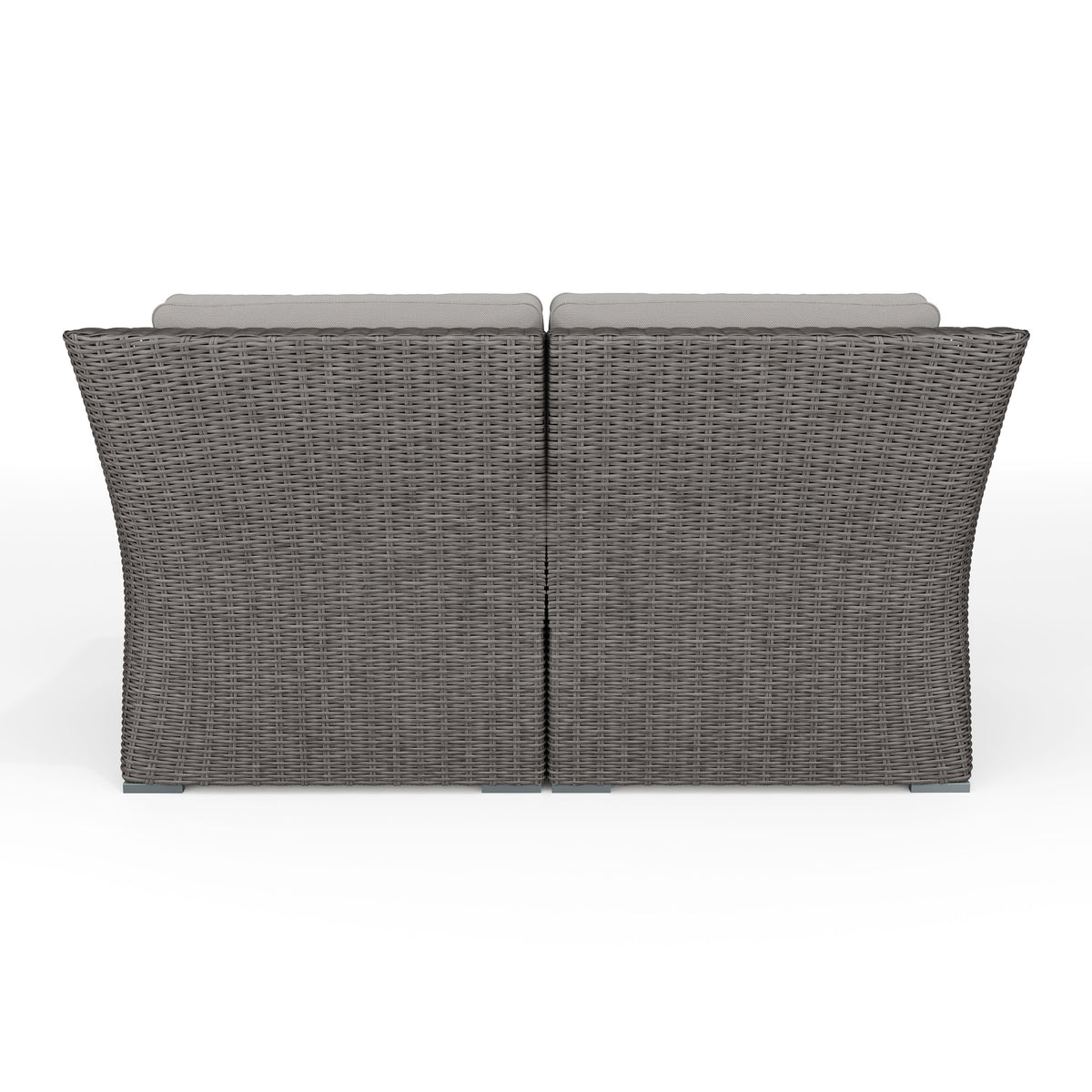 Gray Cushions/Gray Frame |#| Outdoor Modular Rattan Wicker Loveseat with All-Weather Cushions - Gray/Gray