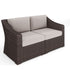 Bedford Indoor-Outdoor Modular Patio Loveseat in Rattan Wicker with All-Weather Cushions