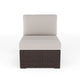 Tan Cushions/Brown Frame |#| Outdoor Modular Rattan Wicker Patio Sectional Sofa Center Seat - Brown/Tan
