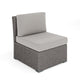 Gray Cushions/Gray Frame |#| Outdoor Modular Rattan Wicker Patio Sectional Sofa Center Seat - Gray/Gray