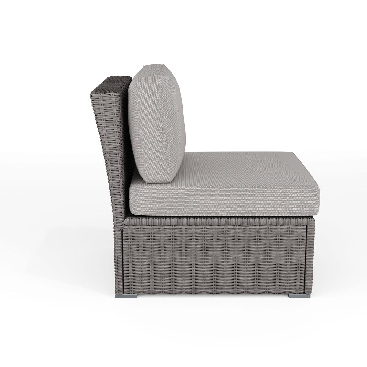 Gray Cushions/Gray Frame |#| Outdoor Modular Rattan Wicker Patio Sectional Sofa Center Seat - Gray/Gray