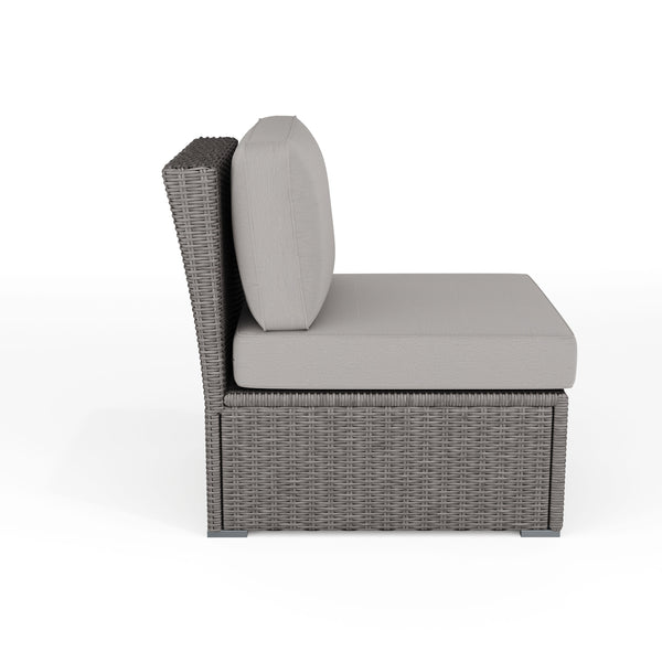Gray Cushions/Gray Frame |#| Outdoor Modular Rattan Wicker Patio Sectional Sofa Center Seat - Gray/Gray