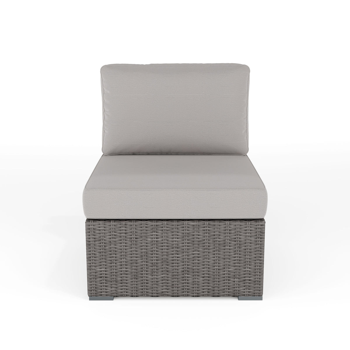 Gray Cushions/Gray Frame |#| Outdoor Modular Rattan Wicker Patio Sectional Sofa Center Seat - Gray/Gray