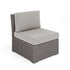 Bedford Indoor-Outdoor Modular Patio Sectional Sofa Center Seat in Rattan Wicker with All-Weather Cushions