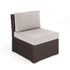 Bedford Indoor-Outdoor Modular Patio Sectional Sofa Center Seat in Rattan Wicker with All-Weather Cushions