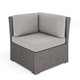 Gray Cushions/Gray Frame |#| Outdoor Modular Rattan Wicker Patio Sectional Sofa Corner Seat - Gray/Gray