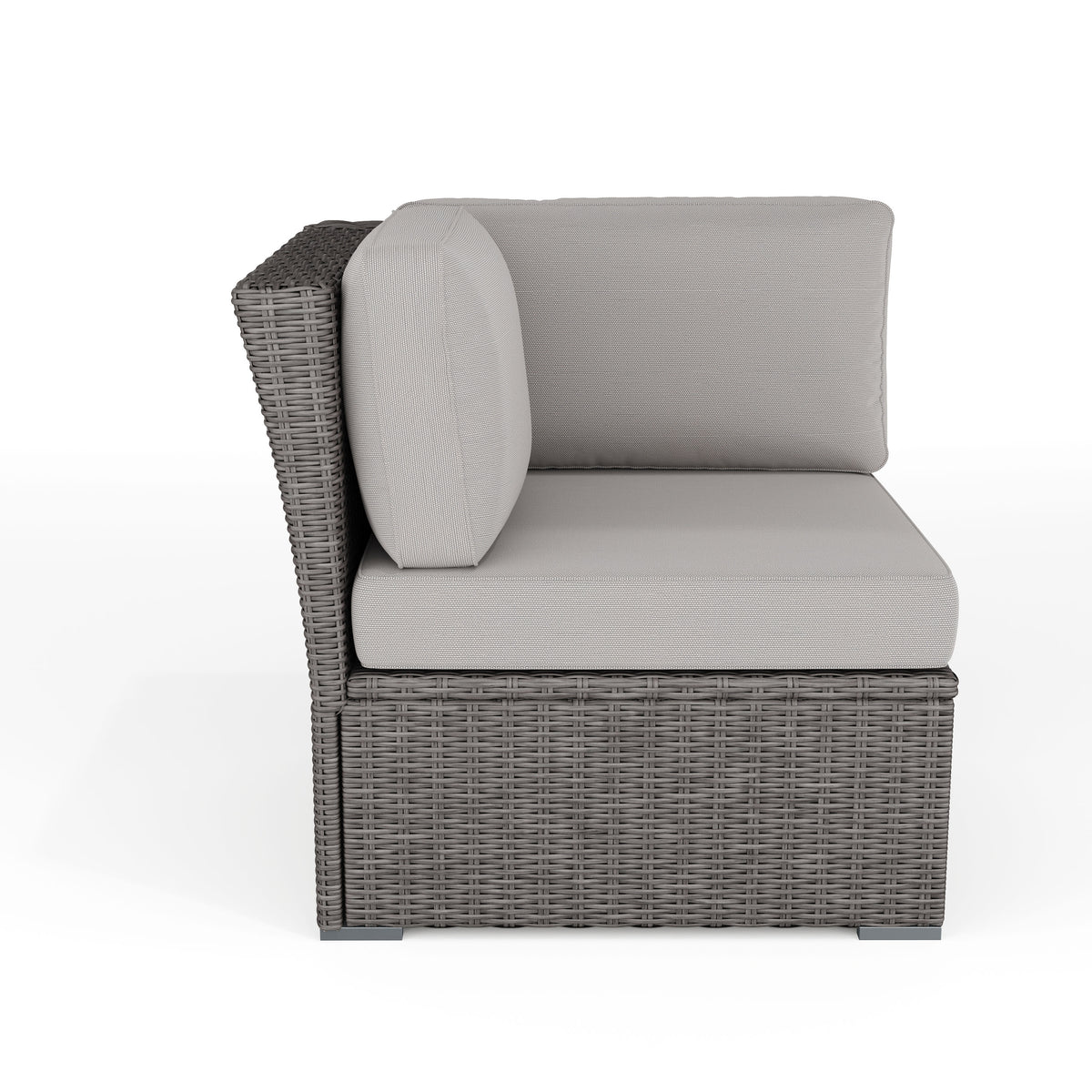 Gray Cushions/Gray Frame |#| Outdoor Modular Rattan Wicker Patio Sectional Sofa Corner Seat - Gray/Gray