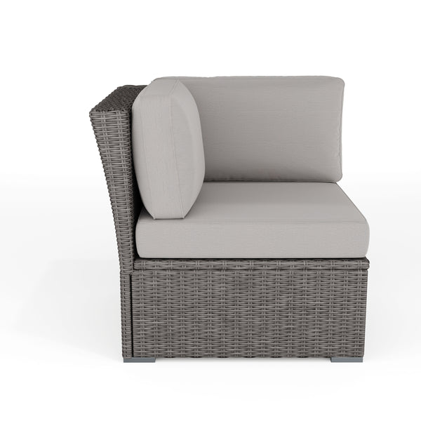 Gray Cushions/Gray Frame |#| Outdoor Modular Rattan Wicker Patio Sectional Sofa Corner Seat - Gray/Gray